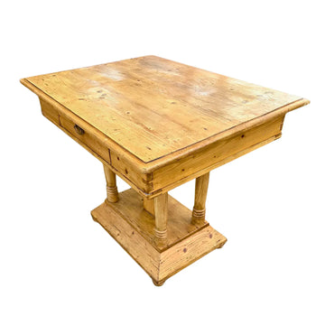 Antique English 19th Century White Pine Parlor Table