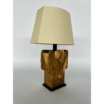 Art Deco Table Lamp With Swan Patterning by Chapman, 1982