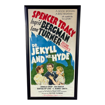 "Dr. Jekyll and Mr. Hyde" 1941 Vintage Movie Poster, Professionally Framed
