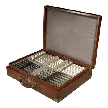 Georg Jensen “Pyramid” Sterling Silver Flatware Set by Harald Nielsen — 119 Pieces, Art Deco, Denmark