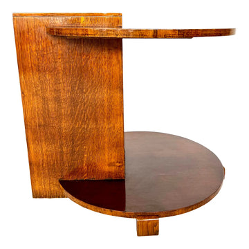 Mid 20th Century Art Deco Side Table With Built in Shelves