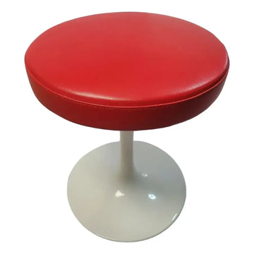 MId-Century Modern Eero Saarinen for Knoll, 1960s Painted Aluminum and Leather Stool