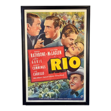 "Rio" 1939 Vintage Movie Poster, Professionally Framed