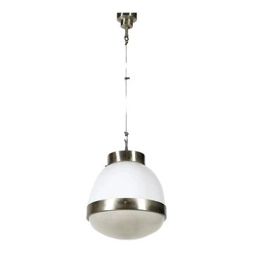 Sergio Mazza “Delta” Ceiling Light — Artemide, 1960s, Chrome & Glass
