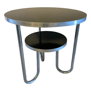 Vintage 1940s Bauhaus Modern Tiered Occasional Table by Royal Metal Manufacturing