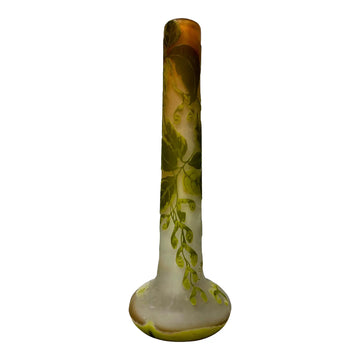 Vintage French Art Deco Circa 1900 Émile Gallé 18" Cameo Glass Vase