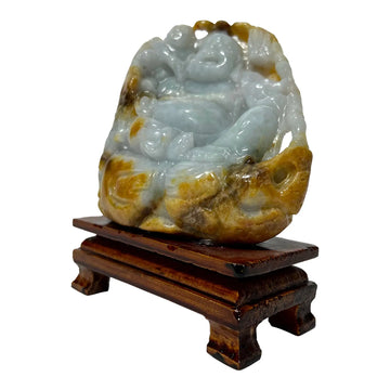 Vintage Hand Carved Jadeite Buddha Statue