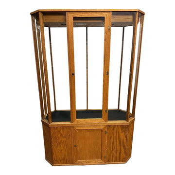 Vintage Oak Glass Display Cabinet