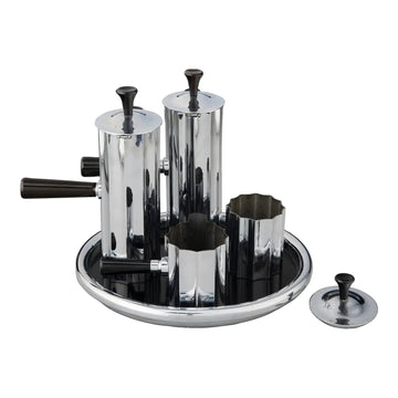 Walter Von Nessen for Chase Brass & Copper “Diplomat” 5-Piece Coffee Set — 1933